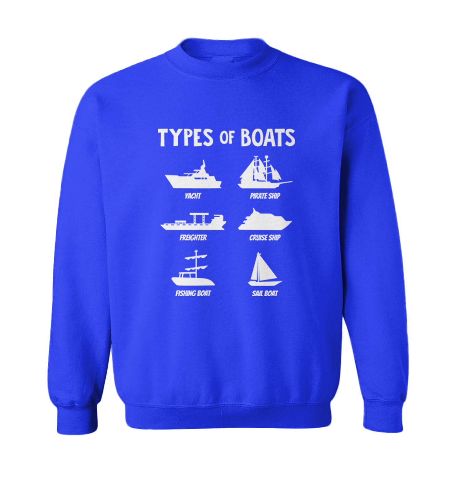 Types of Boats - Yacht Sail Fishing Summer Ocean Water Toddler Crewneck Sweater - Picture 8 of 8