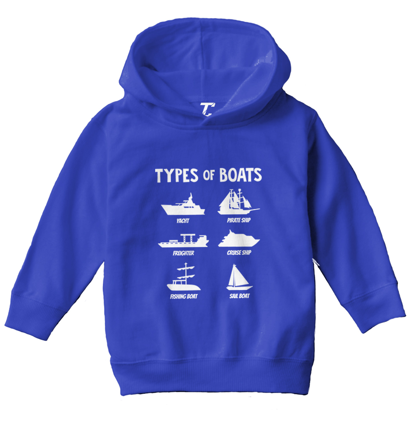 Types of Boats - Yacht Sail Fishing Summer Ocean Water Toddler/Youth Hoodie - Picture 11 of 12