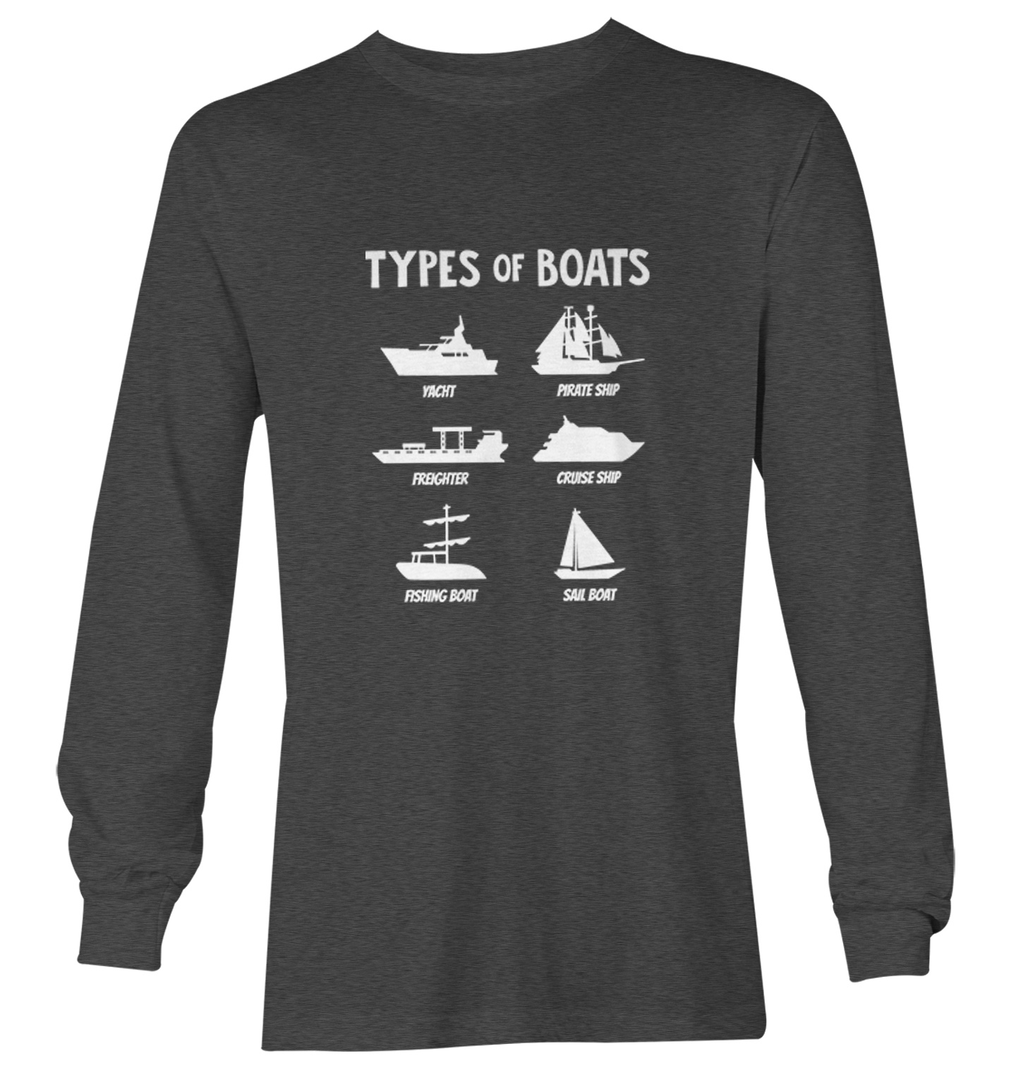 Types of Boats - Yacht Sail Fishing Summer Ocean Water Youth T-Shirt - Picture 14 of 20