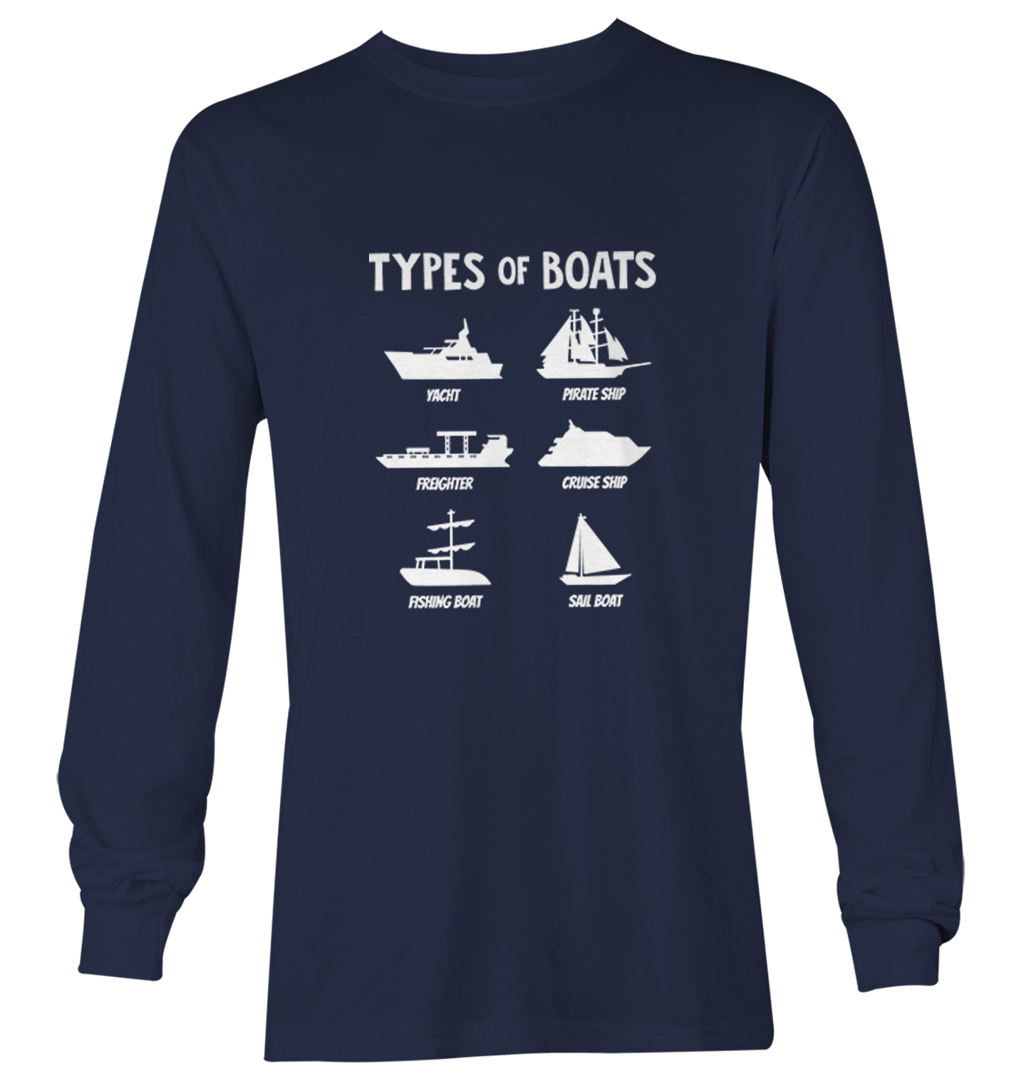Types of Boats - Yacht Sail Fishing Summer Ocean Water Youth T-Shirt - Picture 17 of 20