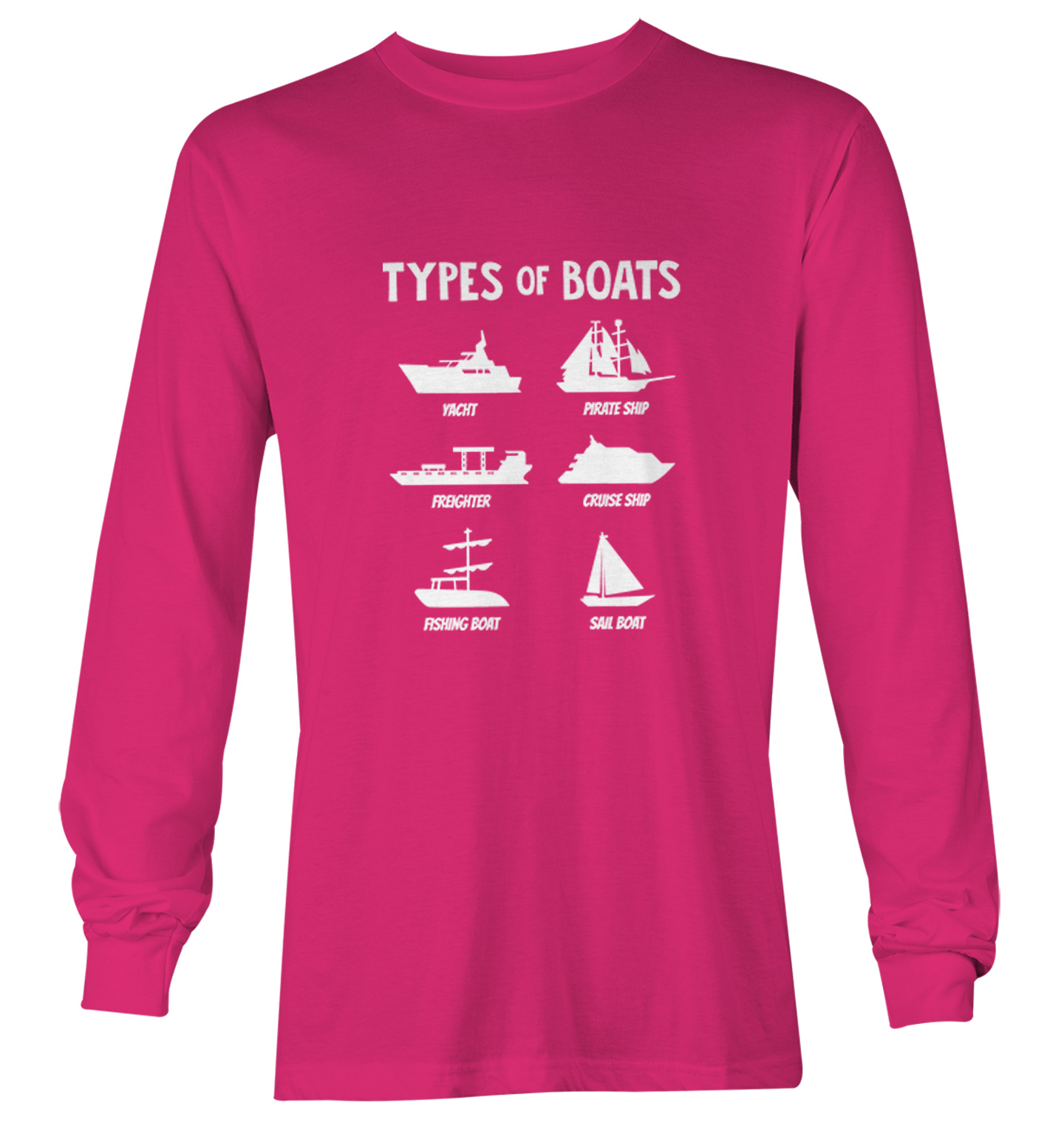 Types of Boats - Yacht Sail Fishing Summer Ocean Water Youth T-Shirt - Picture 18 of 20