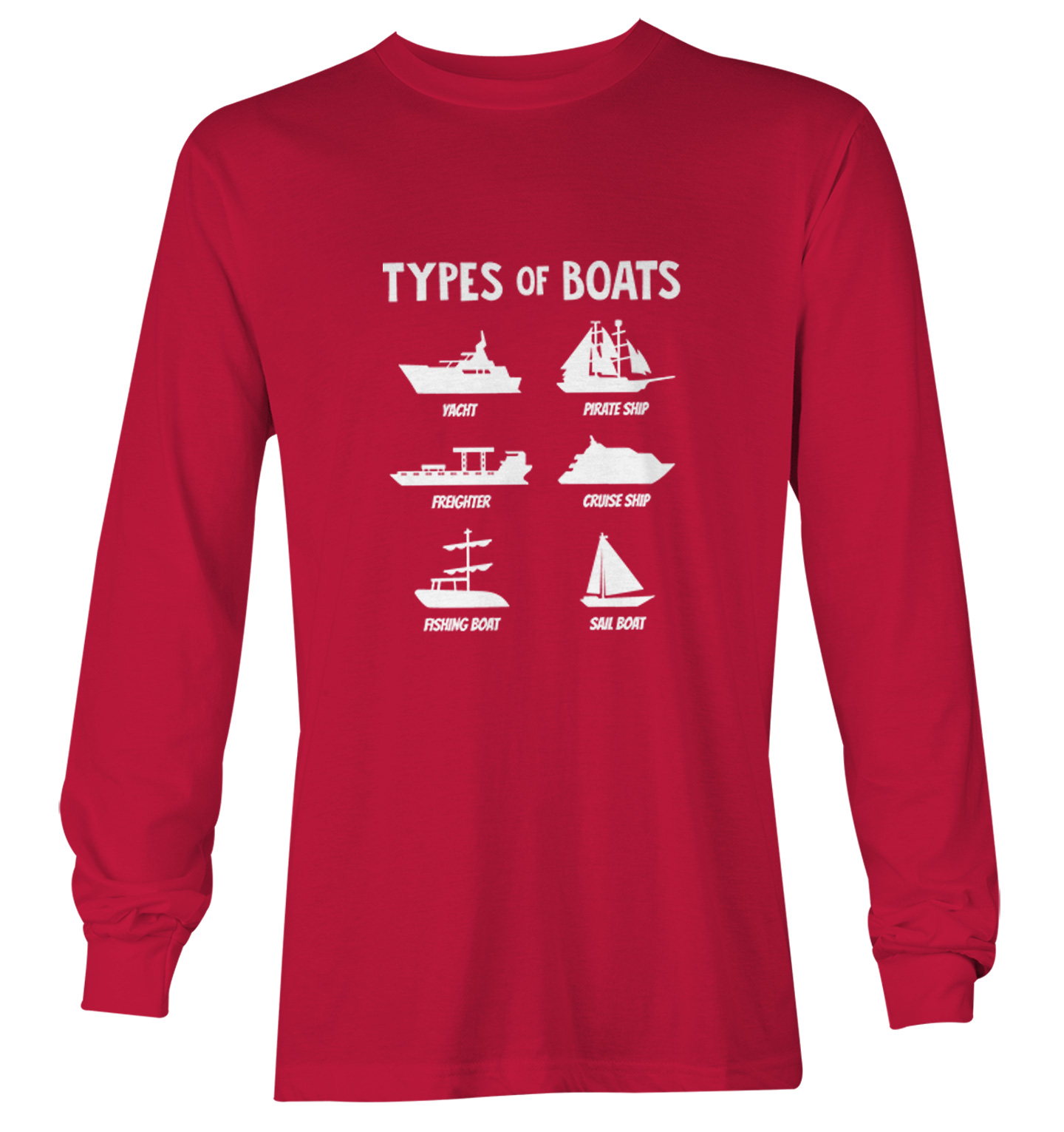 Types of Boats - Yacht Sail Fishing Summer Ocean Water Youth T-Shirt - Picture 19 of 20