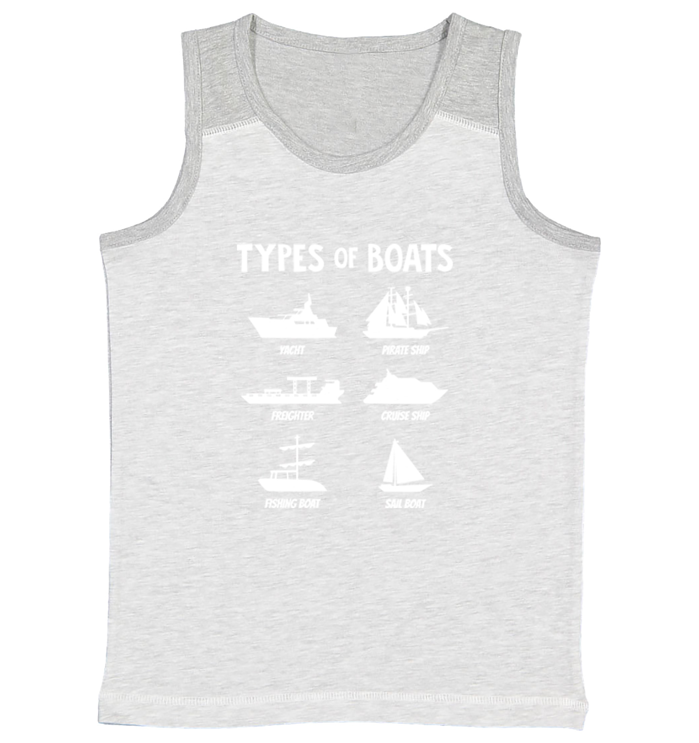 Types of Boats - Yacht Sail Fishing Summer Ocean Water Youth Contrast Tank Top - Picture 5 of 7