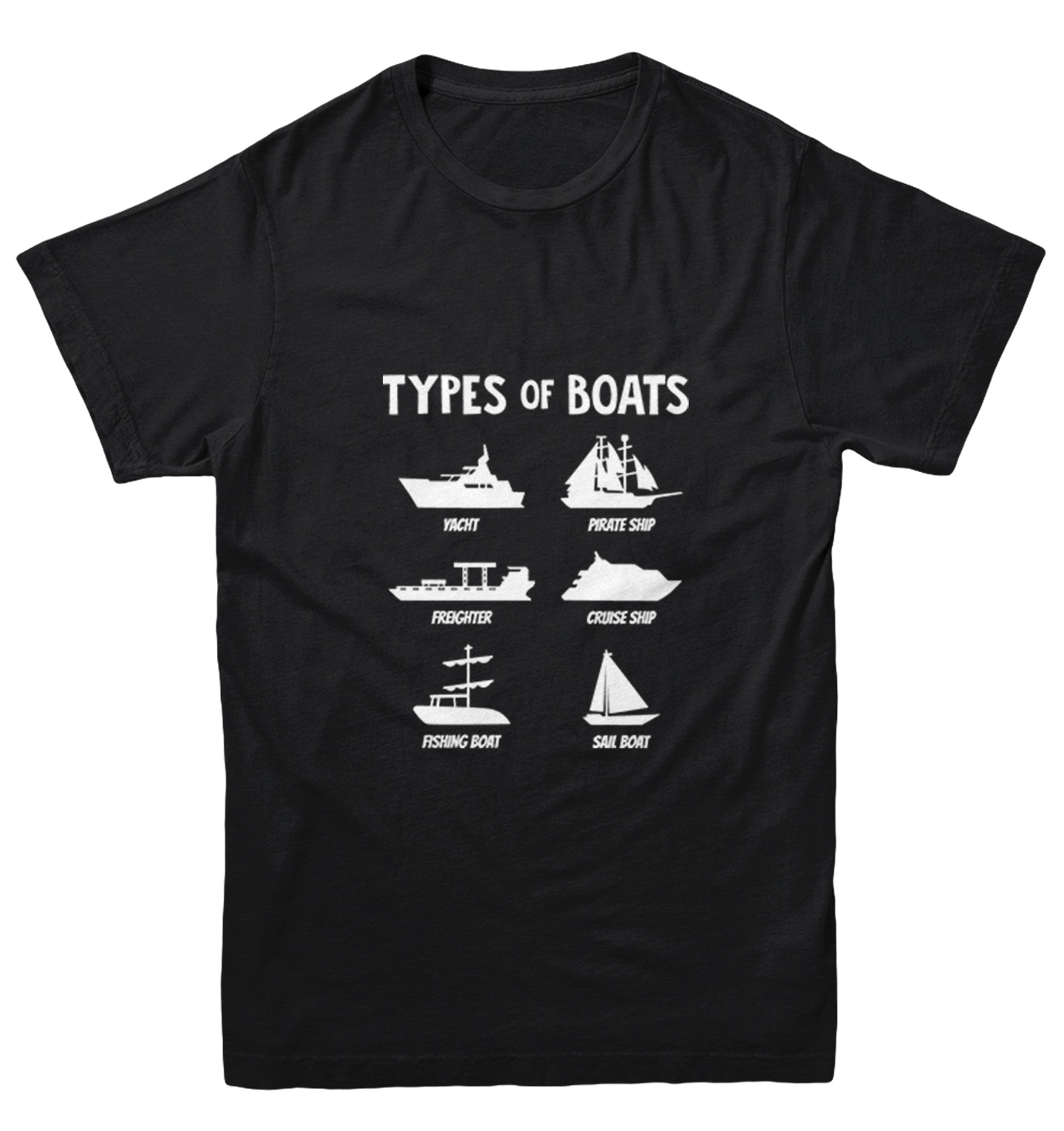 Types of Boats - Yacht Sail Fishing Summer Ocean Water Youth T-Shirt - Picture 2 of 20