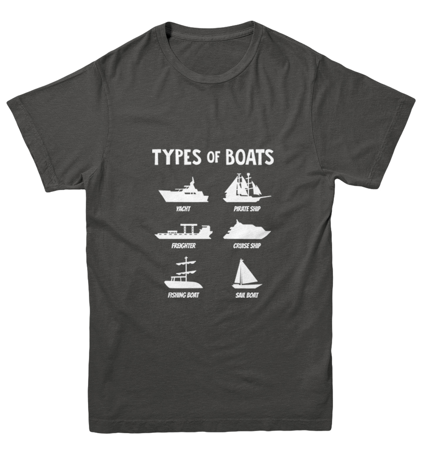 Types of Boats - Yacht Sail Fishing Summer Ocean Water Youth T-Shirt - Picture 3 of 20