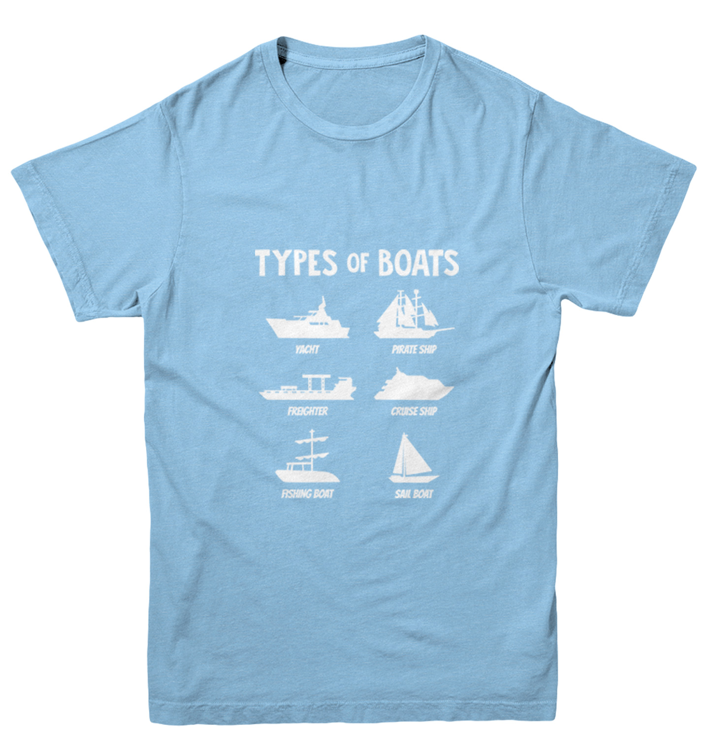 Types of Boats - Yacht Sail Fishing Summer Ocean Water Youth T-Shirt - Picture 5 of 20