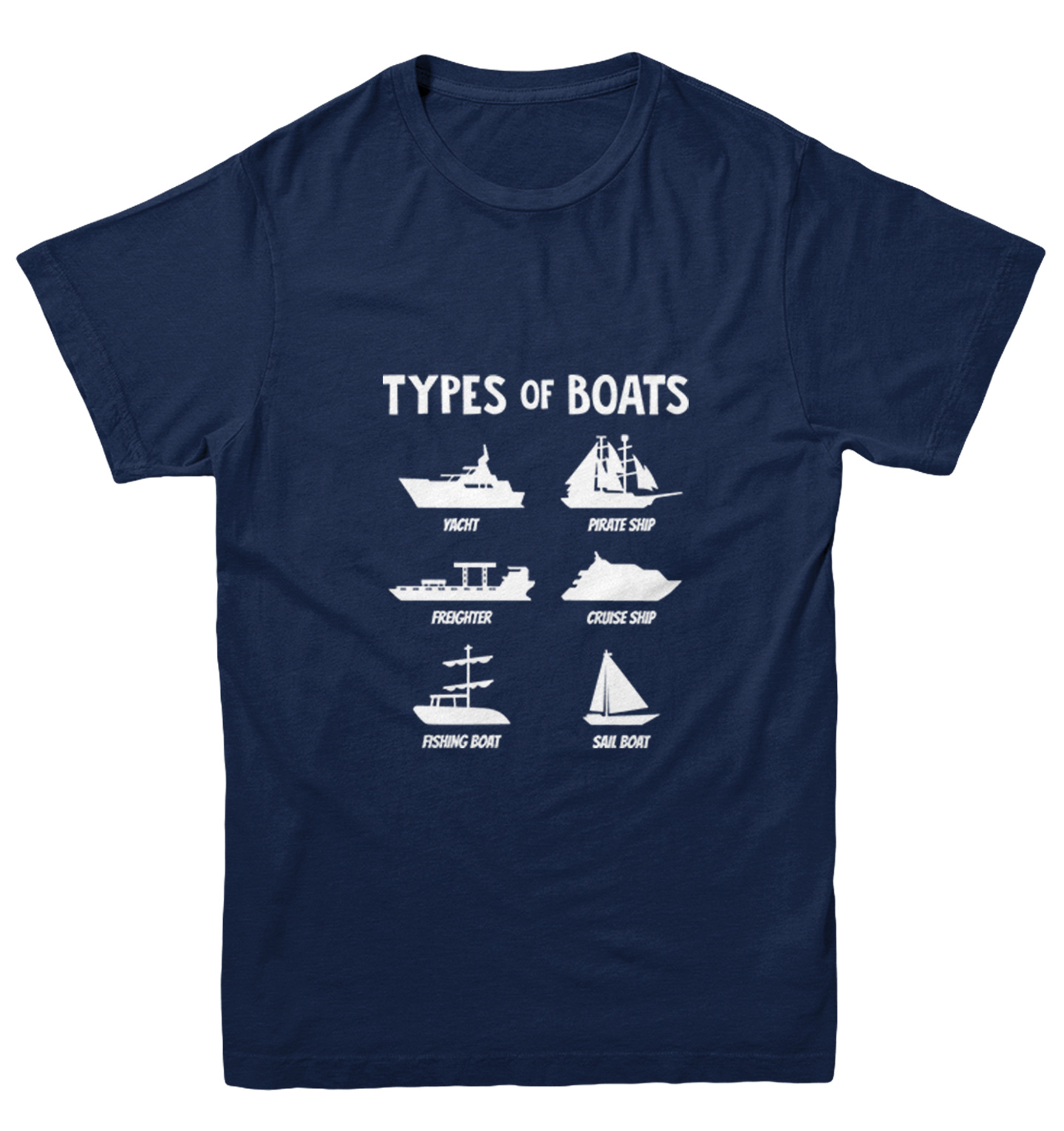 Types of Boats - Yacht Sail Fishing Summer Ocean Water Youth T-Shirt - Picture 7 of 20