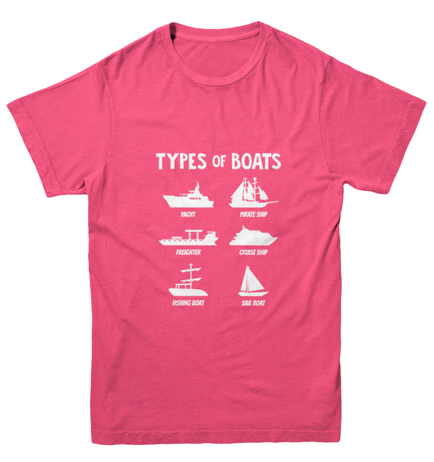 Types of Boats - Yacht Sail Fishing Summer Ocean Water Youth T-Shirt - Picture 9 of 20