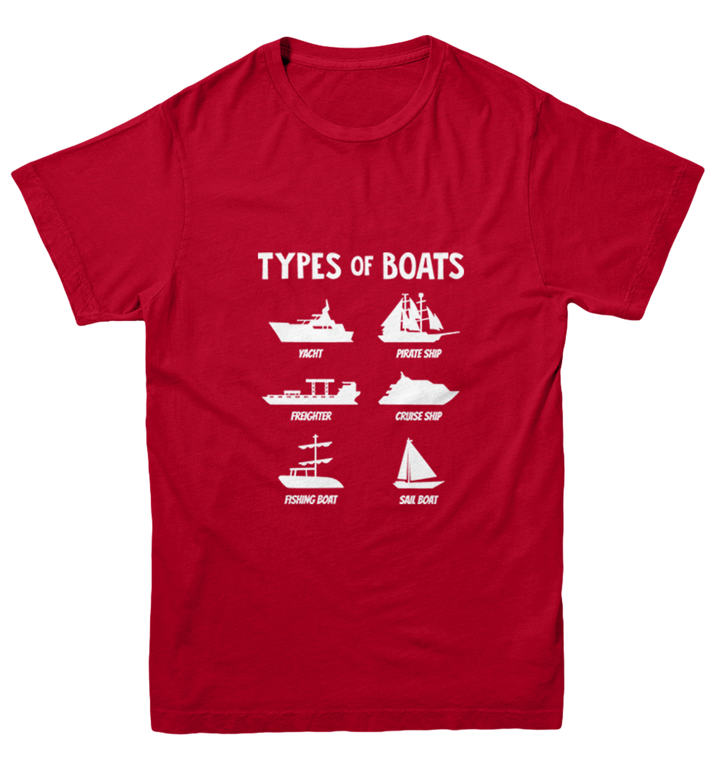 Types of Boats - Yacht Sail Fishing Summer Ocean Water Youth T-Shirt - Picture 11 of 20