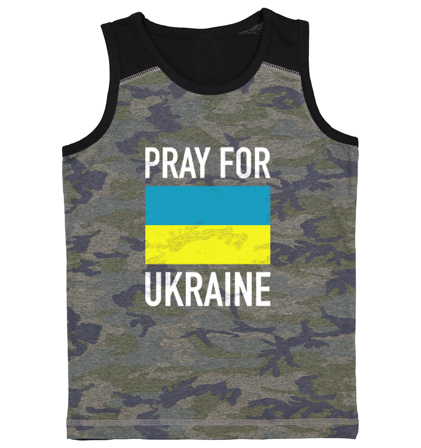 Pray For Ukraine - Ukrainian Country Pride Proud No War Youth Contrast Tank Top - Picture 2 of 7