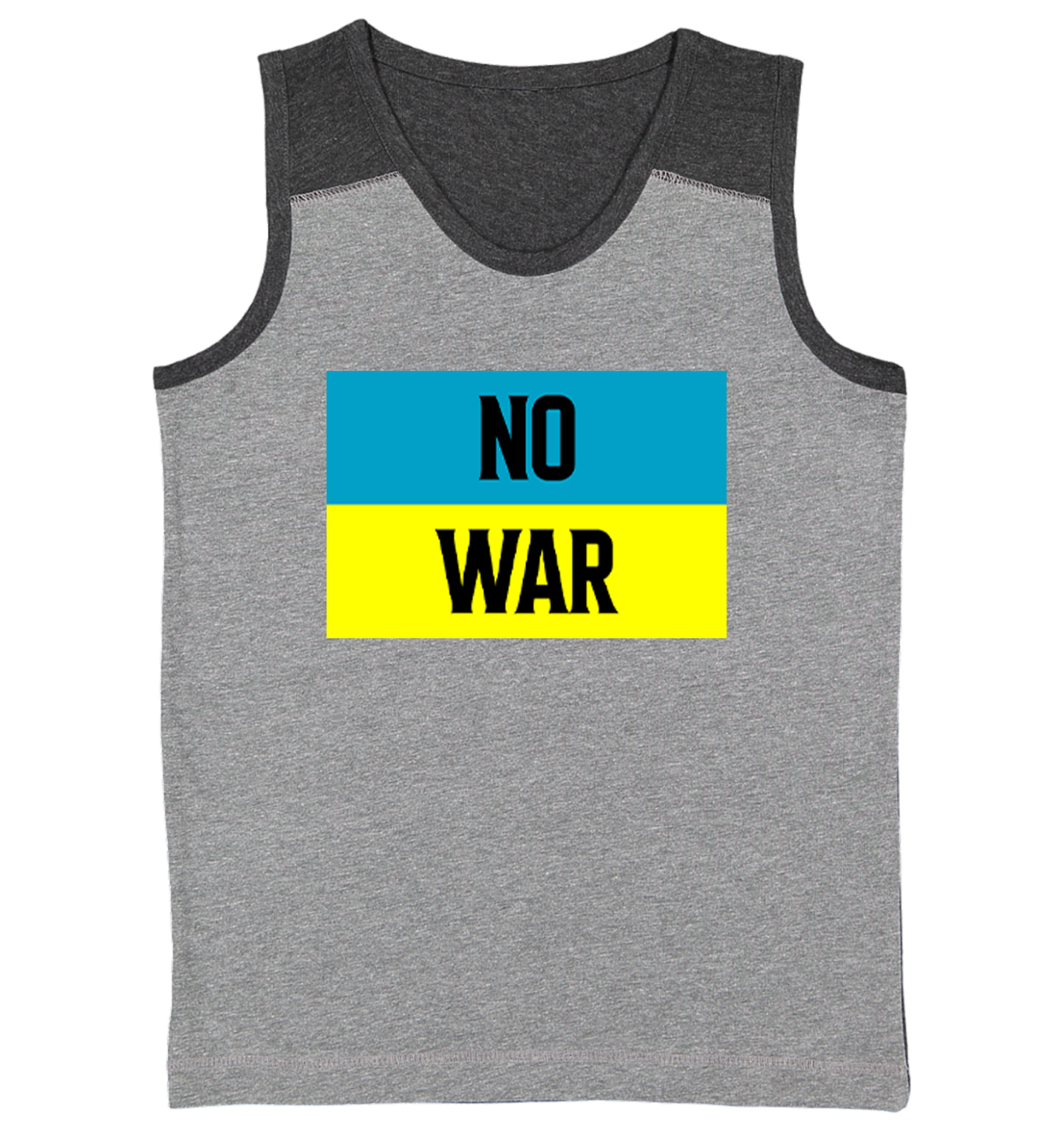 No War - Ukraine Flag Peace Ukrainian Pride Support Youth Contrast Tank Top - Picture 3 of 7