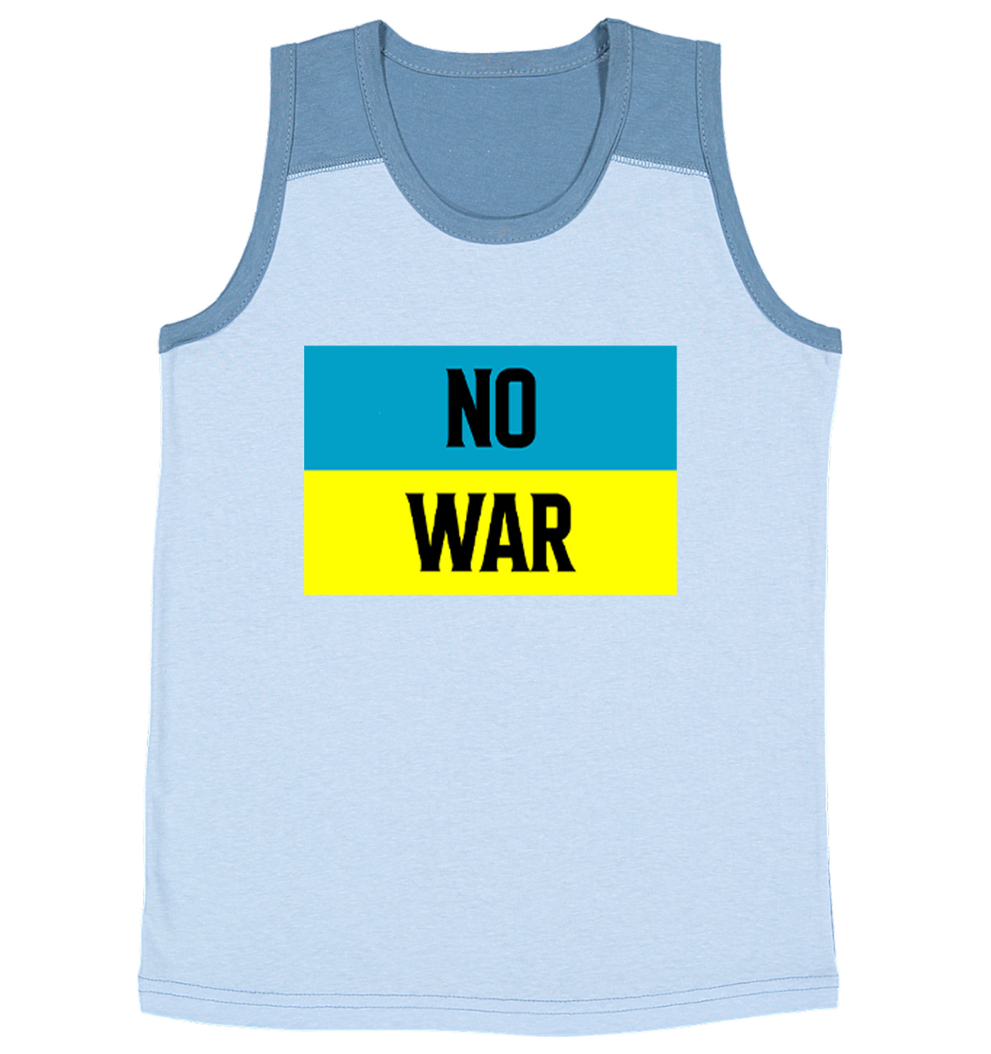 No War - Ukraine Flag Peace Ukrainian Pride Support Youth Contrast Tank Top - Picture 4 of 7