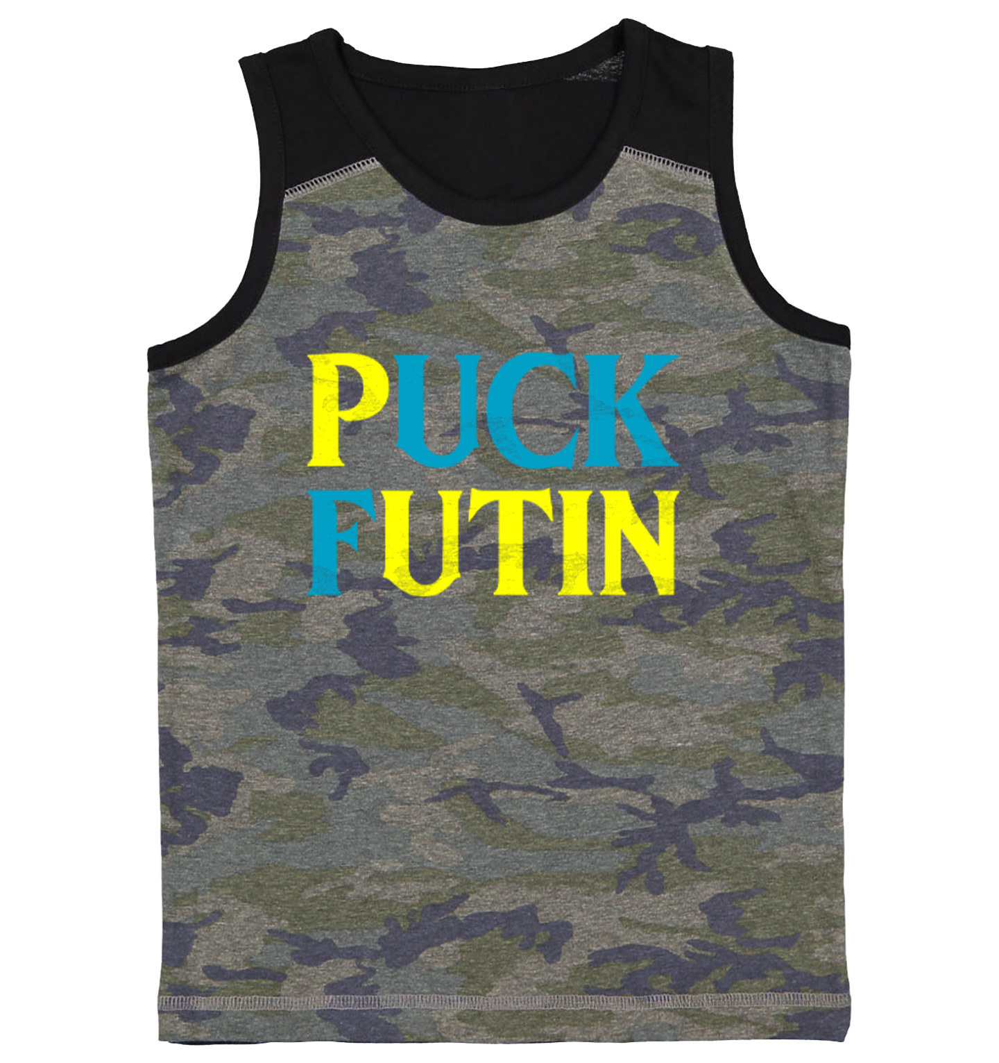 Puck Futin - Ukraine Pride Proud Country Stop War Peace Youth Contrast Tank Top - Picture 2 of 7