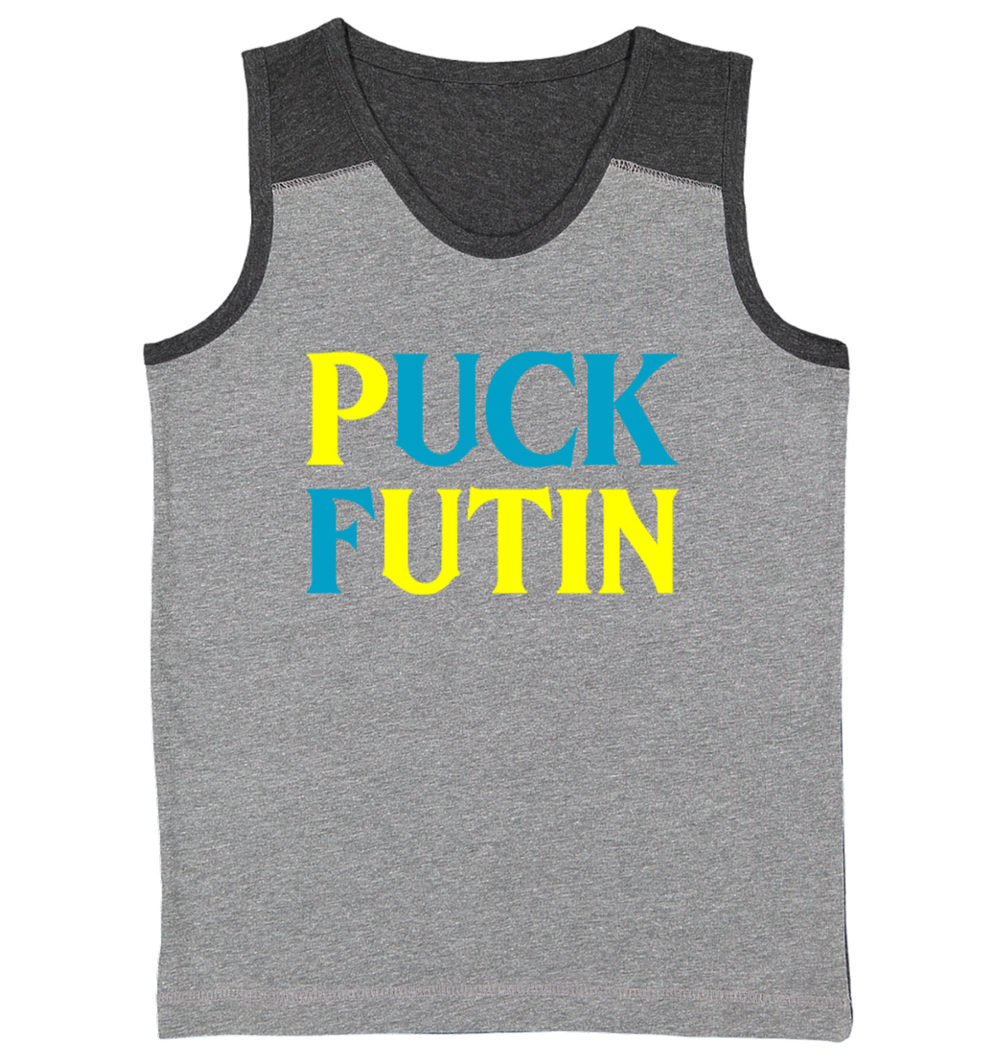 Puck Futin - Ukraine Pride Proud Country Stop War Peace Youth Contrast Tank Top - Picture 3 of 7