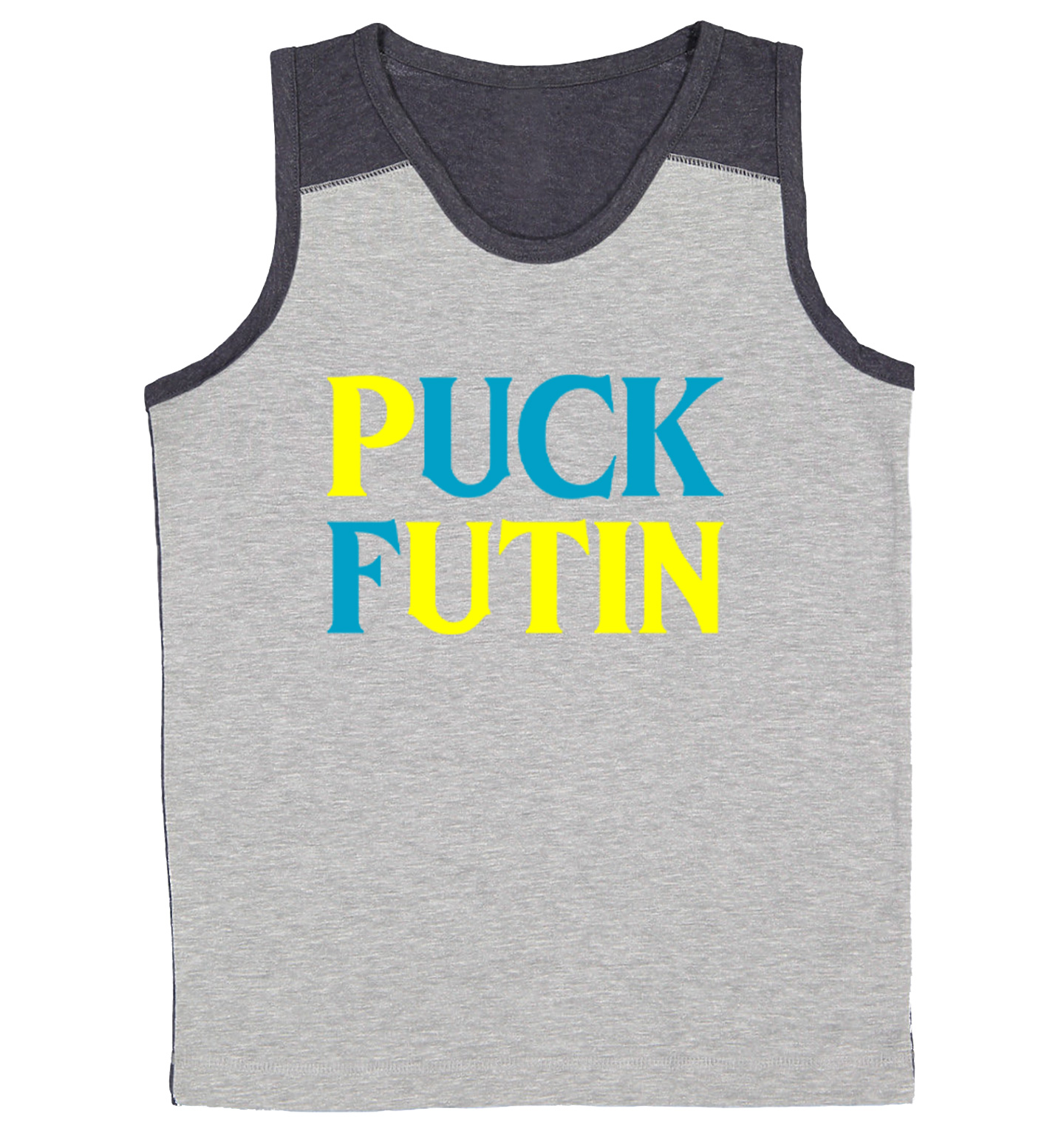 Puck Futin - Ukraine Pride Proud Country Stop War Peace Youth Contrast Tank Top - Picture 6 of 7