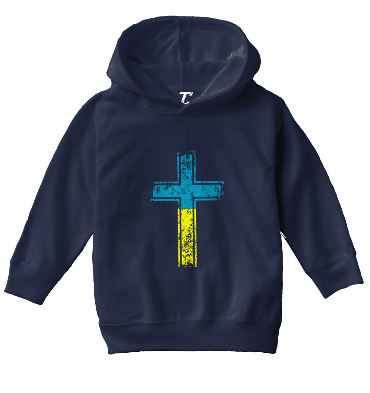 Cross With Ukraine Colors - Ukrainian Pride Proud Peace Toddler/Youth Hoodie - Picture 7 of 12