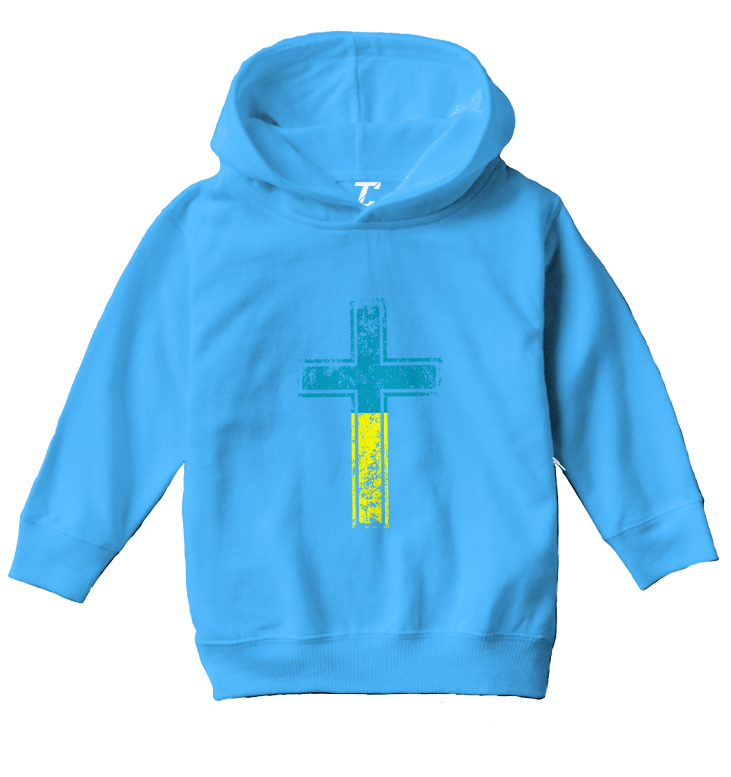 Cross With Ukraine Colors - Ukrainian Pride Proud Peace Toddler/Youth Hoodie - Picture 12 of 12