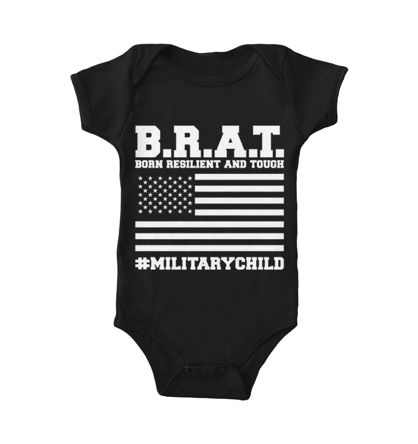 Born Resilient And Tough – Military Child United States Bodysuit