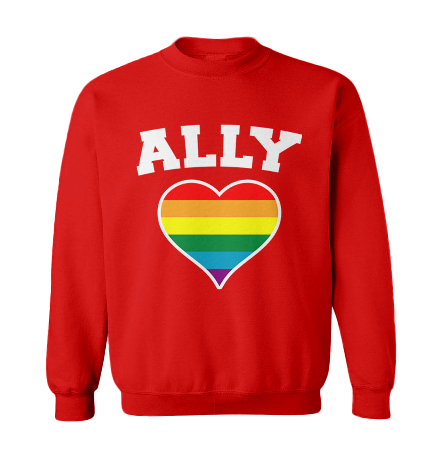 Ally Rainbow Heart - LGBTQ Pride Support Love Is Love Toddler Crewneck Sweater - Picture 7 of 8