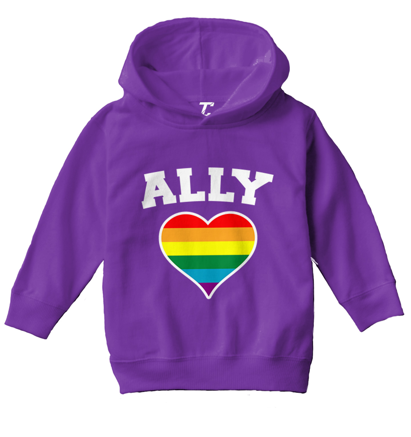 Ally Rainbow Heart - LGBTQ Pride Support Love Is Love Toddler/Youth Hoodie - Picture 9 of 12