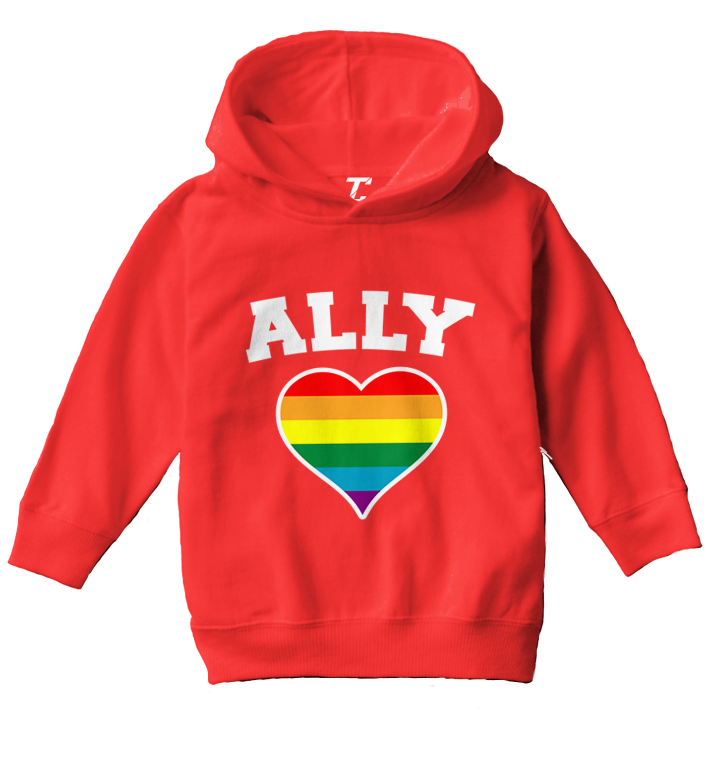 Ally Rainbow Heart - LGBTQ Pride Support Love Is Love Toddler/Youth Hoodie - Picture 10 of 12