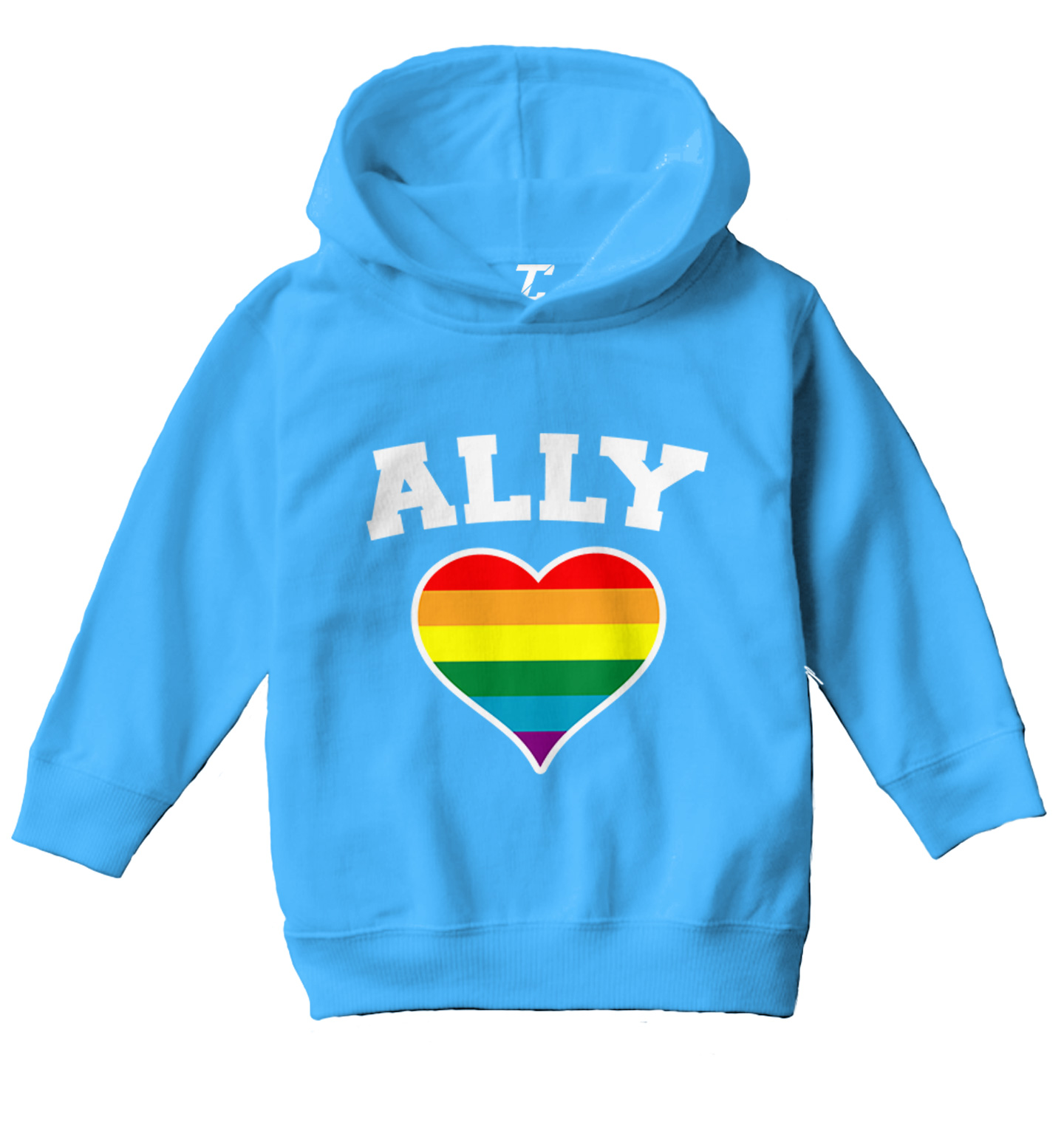 Ally Rainbow Heart - LGBTQ Pride Support Love Is Love Toddler/Youth Hoodie - Picture 12 of 12